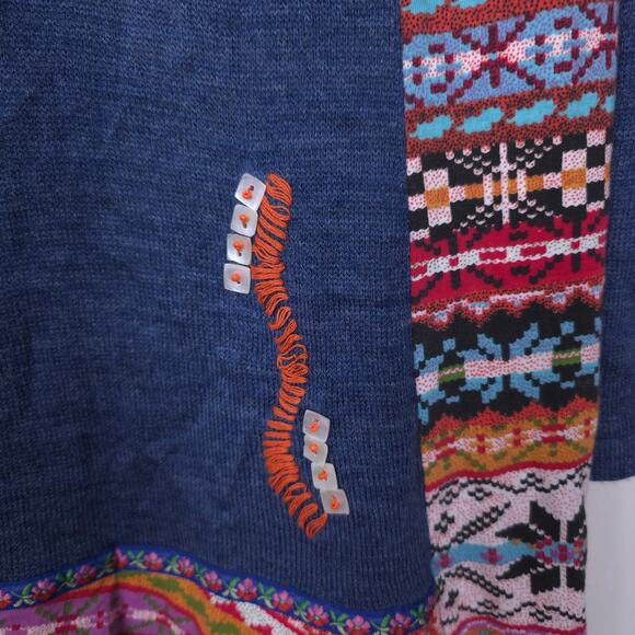 Moka Sport Beaded Sweater Dress Tunic made in India, Size XL, NWT - Picture 4 of 11